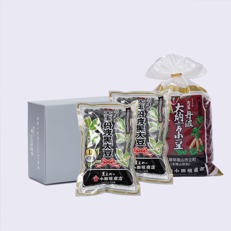 【低温貯蔵品】黒・赤　豆の詰め合わせ（丹波黒大豆L規格・丹波大納言小豆）各5合