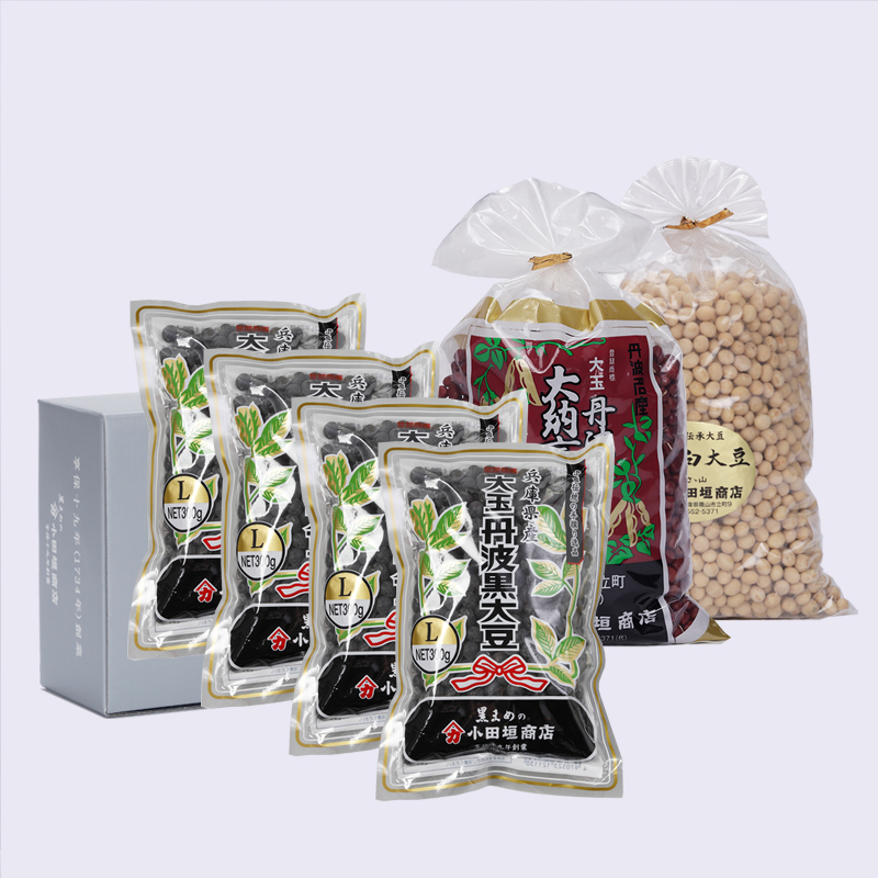 【低温貯蔵品】黒・赤・白　豆の詰め合わせ（丹波黒大豆L規格・丹波大納言小豆・錦白大豆）各1升