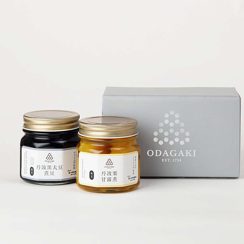 中ビン詰め合わせ　2本入り（黒大豆煮豆1本、栗甘露煮1本）